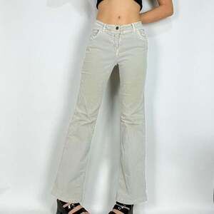Women's Cream and Grey Trousers